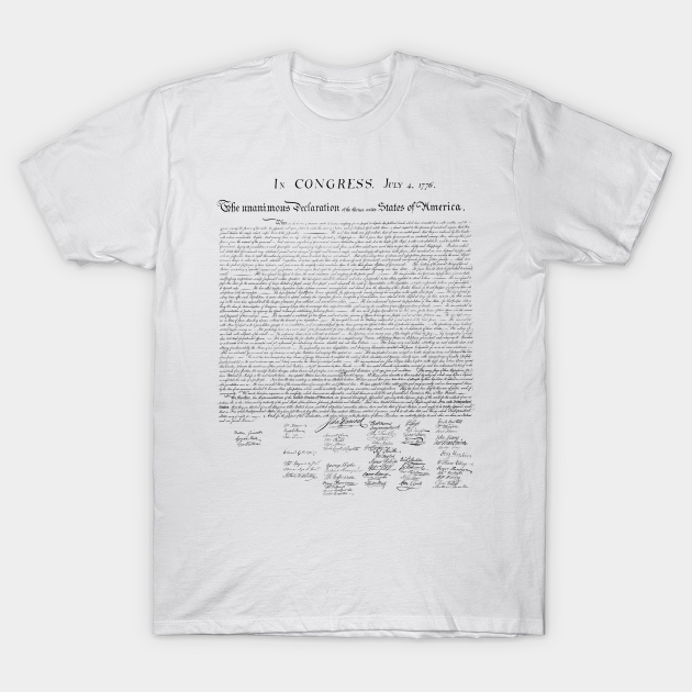 declaration of independence t shirt